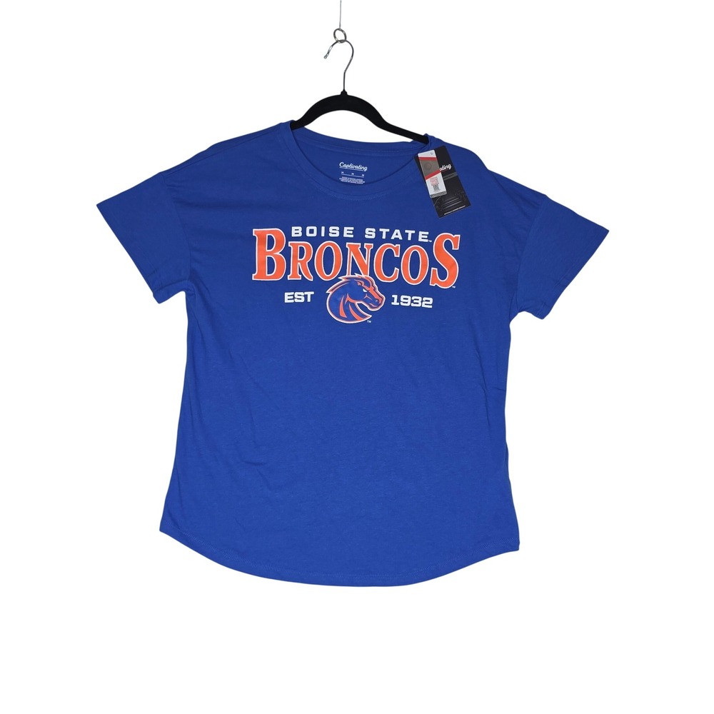 Captivating Boise State Broncos Blue Graphic T-Shirt Medium NWT! Game Day!
NCAA